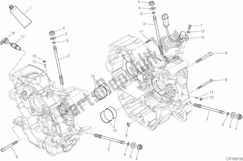 Alle onderdelen voor de 10a - Paar Halve Carters van de Ducati Hypermotard 939 2017